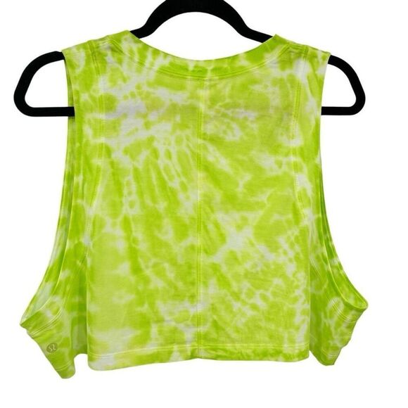 Lululemon All Yours Cropped Tank Top Green Tie Dye Size 10 NWOT - Picture 2 of 5